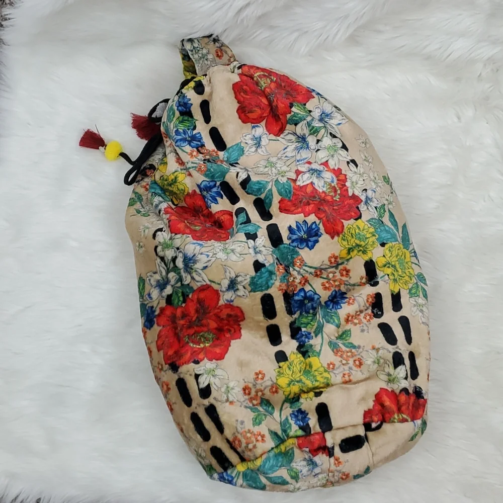 Johnny Was Plush Shoulder Bag – Multicolor Floral Bohemian Luxury